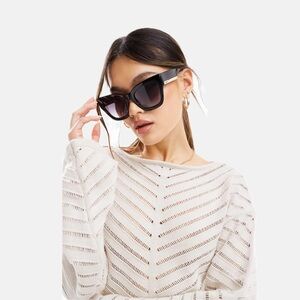 Quay by the way square sunglasses in red wine/ burgundy